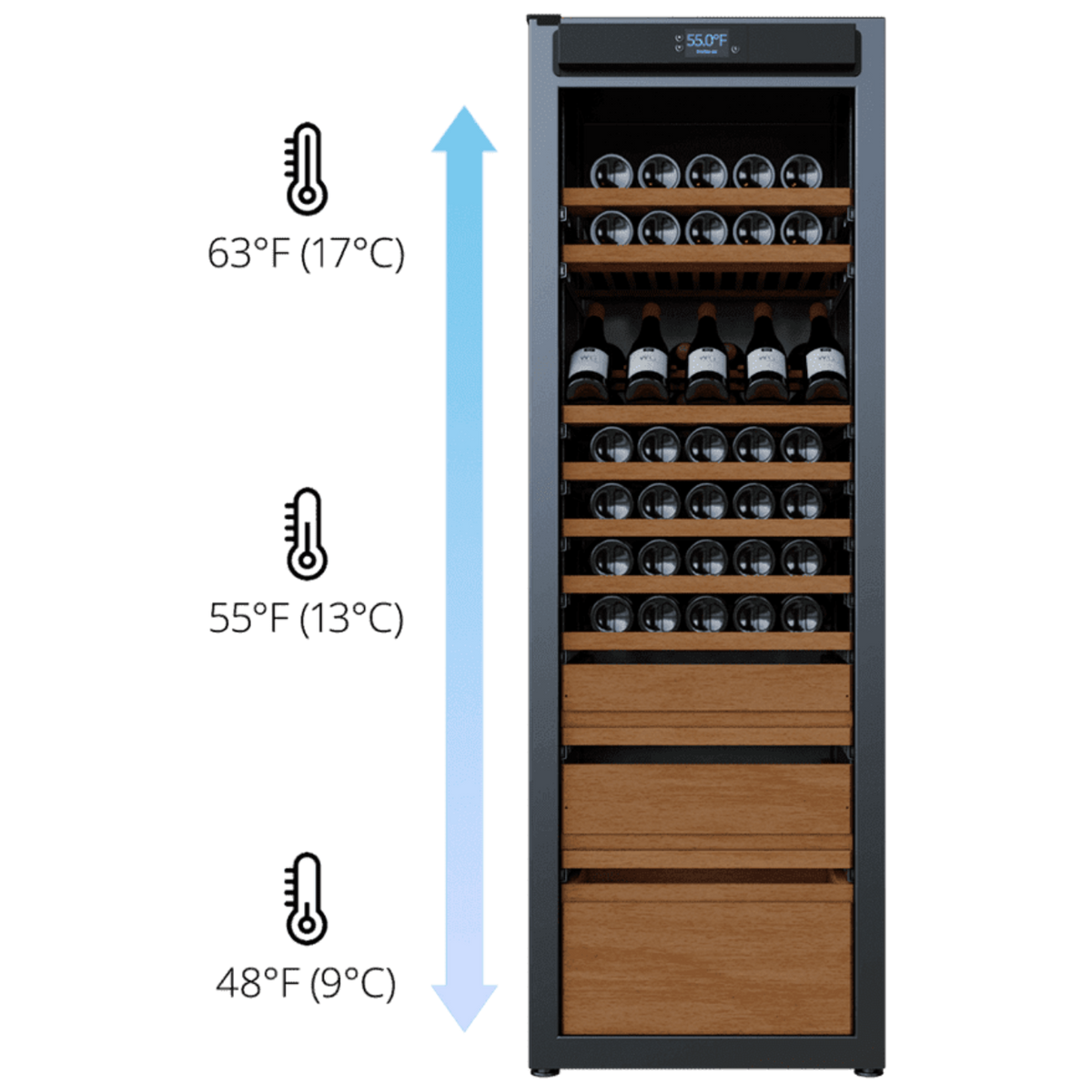 Wine Guardian Luxury Connoisseur Style Multi Zone Wine Coolers - 99H0412-03